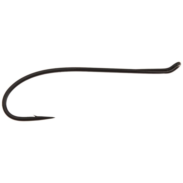 Ahrex Hr410 Single #2/0 Fly Tying Hooks Classic Up Eye Black Hook